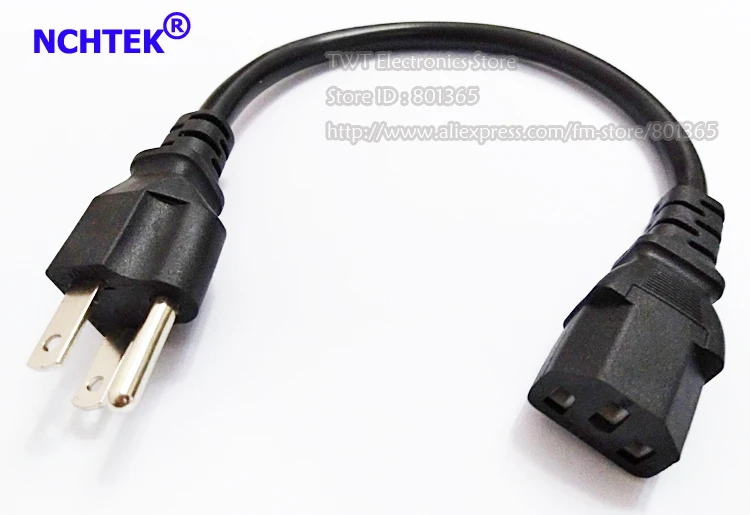 NCHTEK США шнур питания розетка 3 зубец C13/5 15 P Nema 5 15P 3Pin штепсельная вилка к IEC 60320 C13
