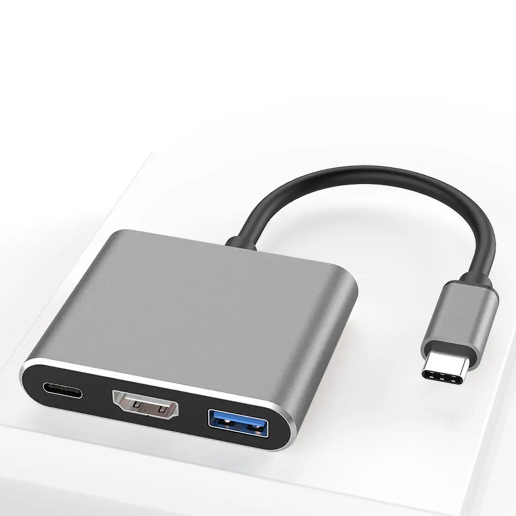 Адаптер преобразователь Usb c HDMI Type Hdmi 3 в 1 1080p 4k Uhd для Ноутбуки мобильные