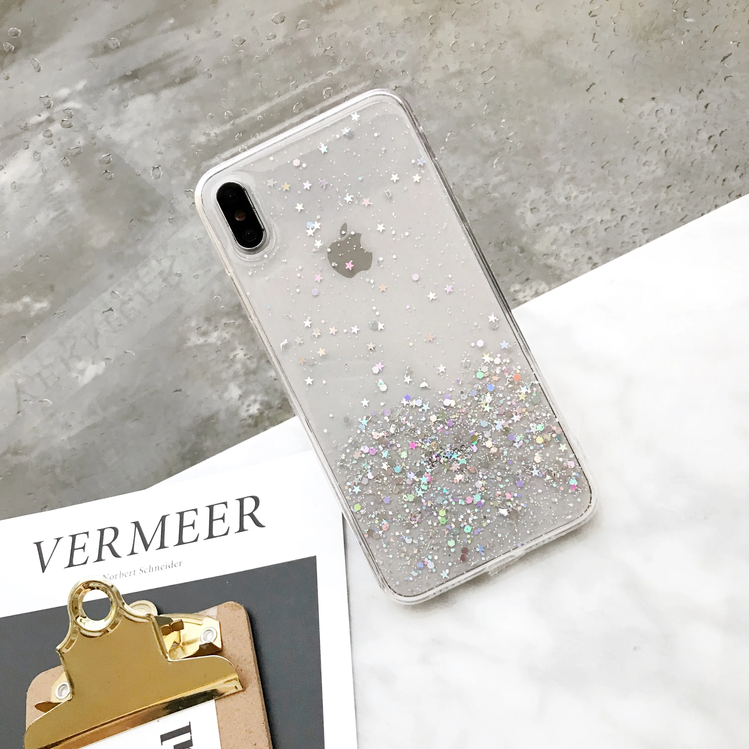 PEIPENG блестящая Звезда силиконовый чехол для iphone X XR XS MAX Блестящий Прозрачный 6 6S 7 8