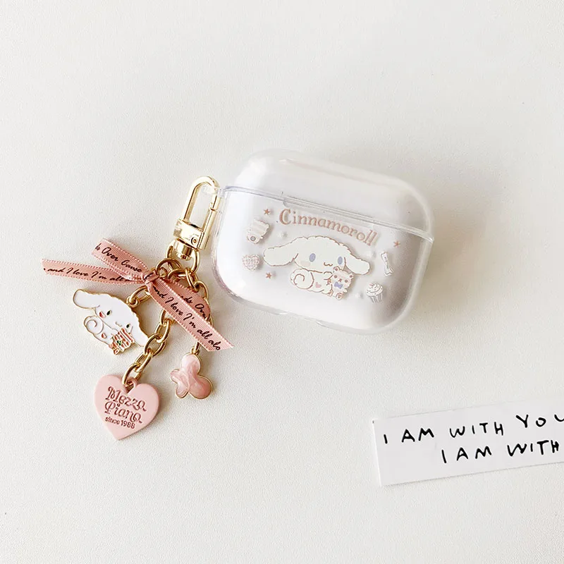 

Cute Big Ear white dog bow keychain Silicone Case for Apple Airpods 1 2 3 Pro Accessories Case Protective Cover Earphone Case