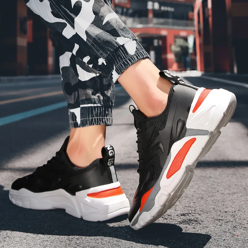 

Fashion Men Sneakers Comfortable Casual Shoes Running Shoes Outdoor Sports Shoes Lace Up Walking Shoes Big Size Sneakers