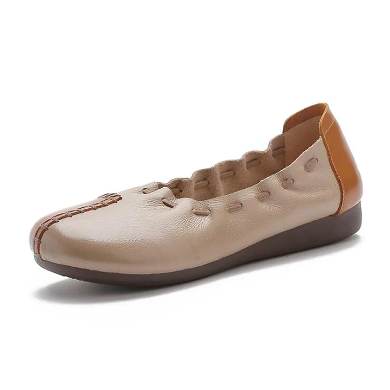 

Women Flats Summer Women Genuine Leather Shoes With Low Heels Slip On Casual Flat Shoes Women Loafers Soft Nurse Ballerina Shoes