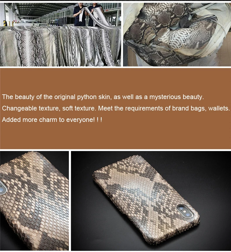 

Customized product! Nature Genuine Leather Python Skin Back Cover for iPhone 12 XS XR Max Luxury Ultra Thin Back Cover Cases