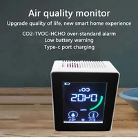 multifunctional 5 in1 co2 meter digital temperature humidity sensor tester air quality monitor carbon dioxide tvoc hcho detector