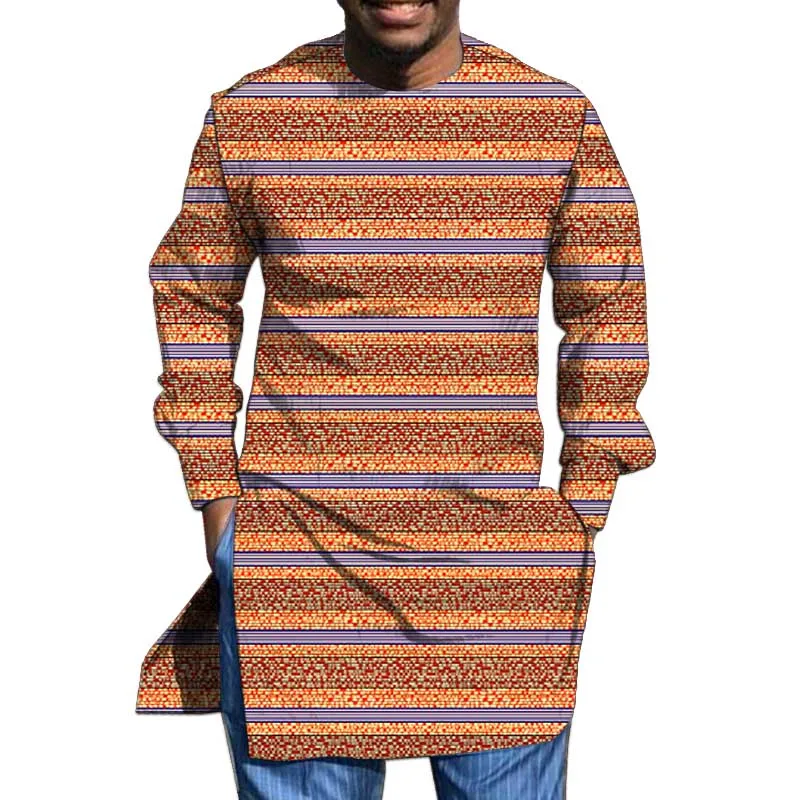 Уникальный дизайн с принтом Мужская рубашка длинным рукавом в африканском стиле