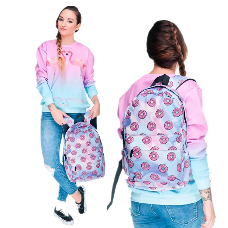 Holo Donuts рюкзаки с 3D принтом женская сумка школьный рюкзак для ноутбука Mochilas Mujer