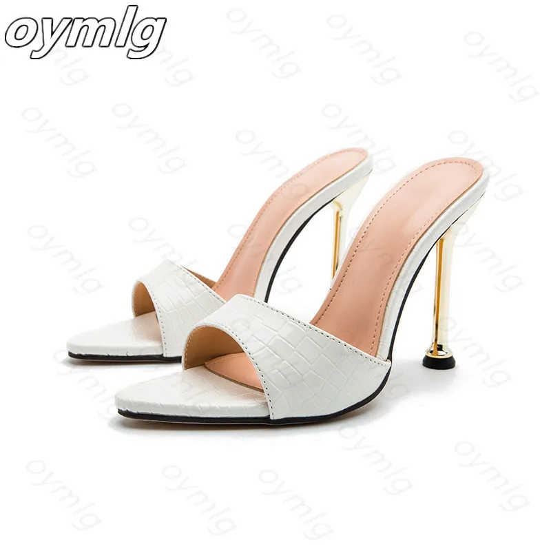 

Summer women sandals snake print Strappy Mules high heels Slippers Sandals flip flops Pointed toe Slides Party shoes Woman