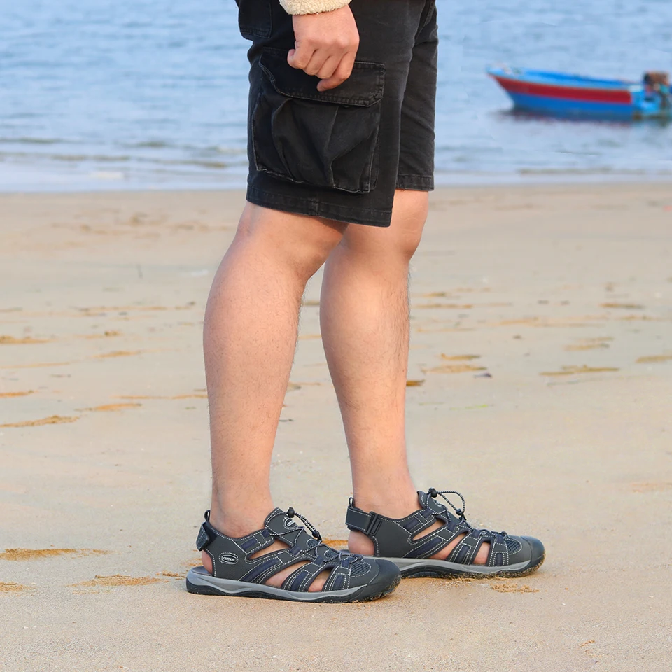 Сандалии GRITION мужские Нескользящие пляжные тапки эластичная лента клоги