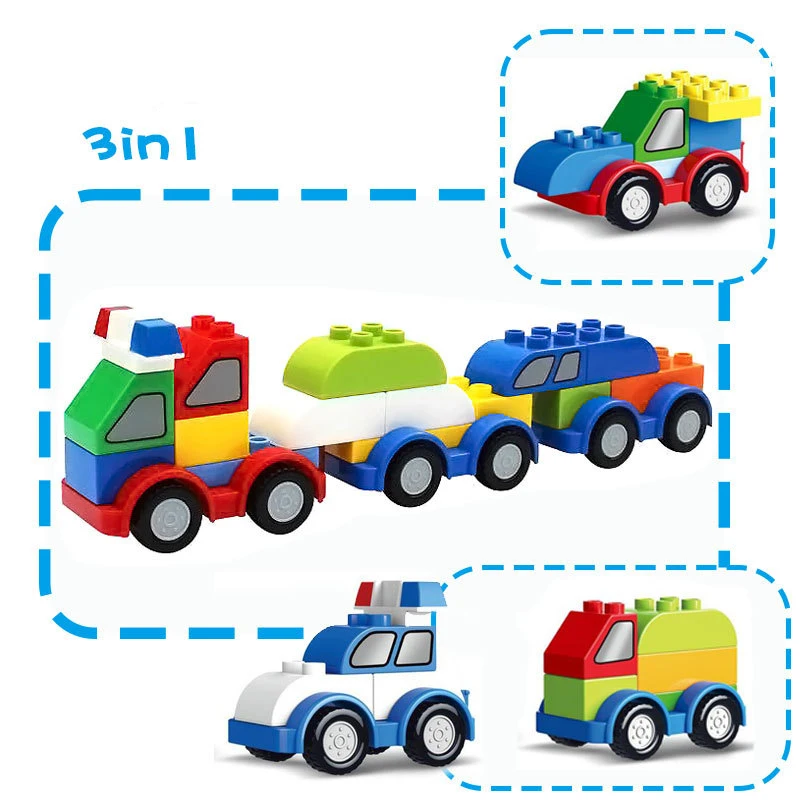 DIY Красочные городской автомобиль Большой частиц строительные блоки замок