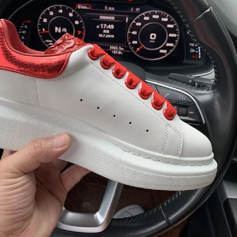 Лучшая версия коллекция 2019 года белые туфли из натуральной змеиной кожи с