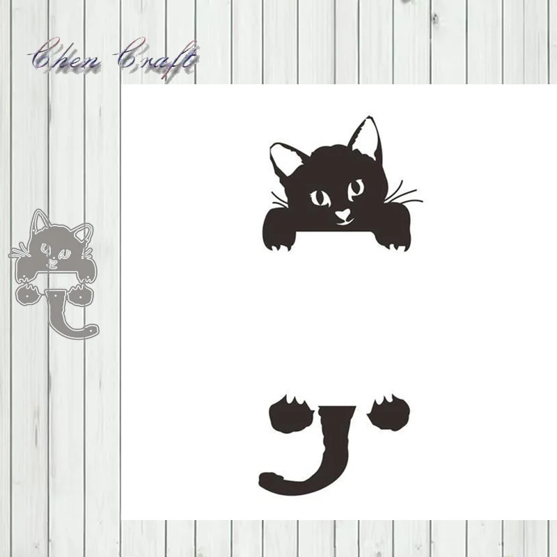 Симпатичные квадратные металлические Вырубные штампы в виде кота для рукоделия
