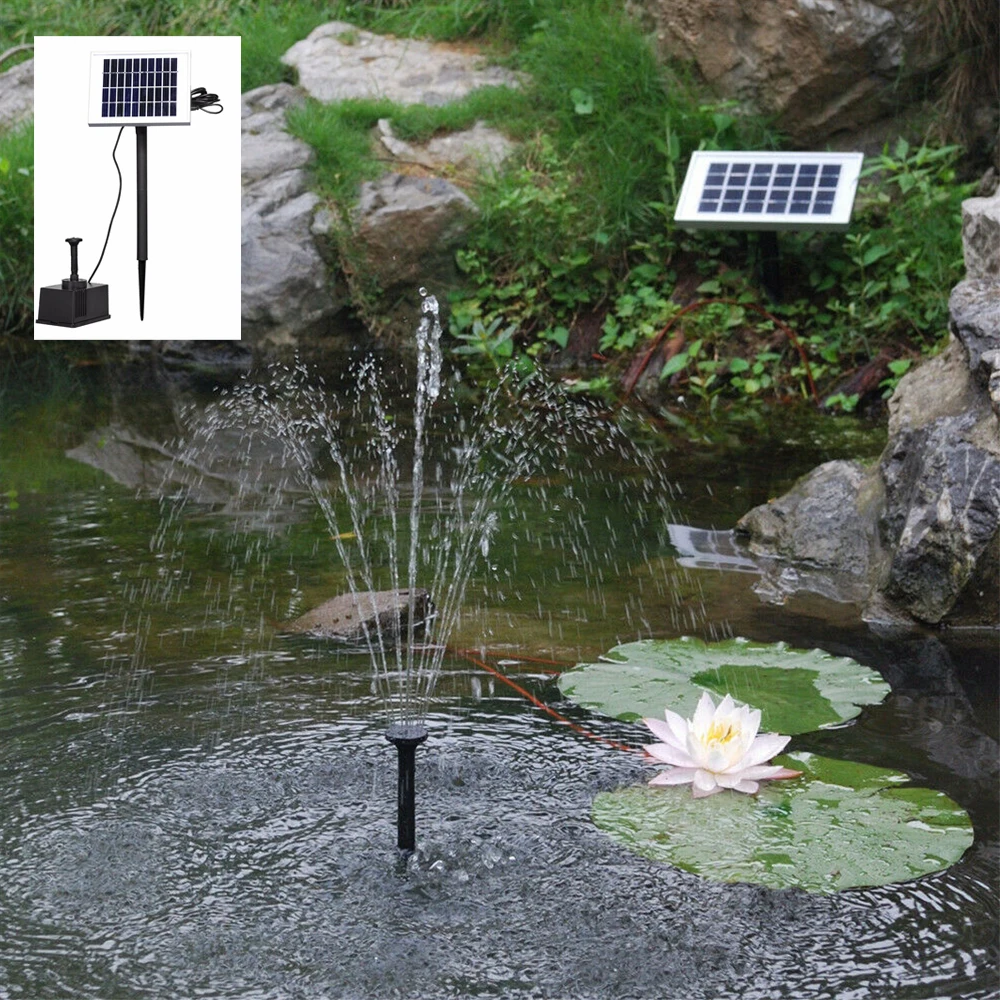 2 Вт Солнечный водяной насос фонтан садовый фонтанный вставленный бассейн пруд