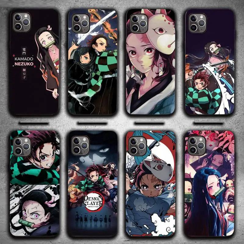 

Anime Demon Slayer Kimetsu no Yaiba Phone Case for iPhone 13 11 12 Pro X XS XR Samsung A S 10 20 30 51 Plus pro Max mobile bags
