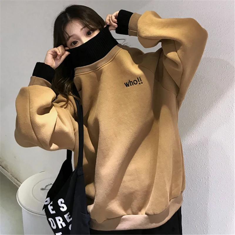 Шикарный свитер с высоким воротником в гонконгском стиле Женская осенне зимняя