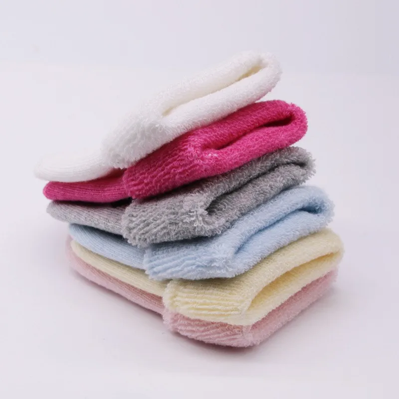 Baby Boys Girls Thickening Cotton Heart Print Cartoon Anti-slip Floor Socks Hot Newborn Winter Autumn Warm Soft Clothes Socks