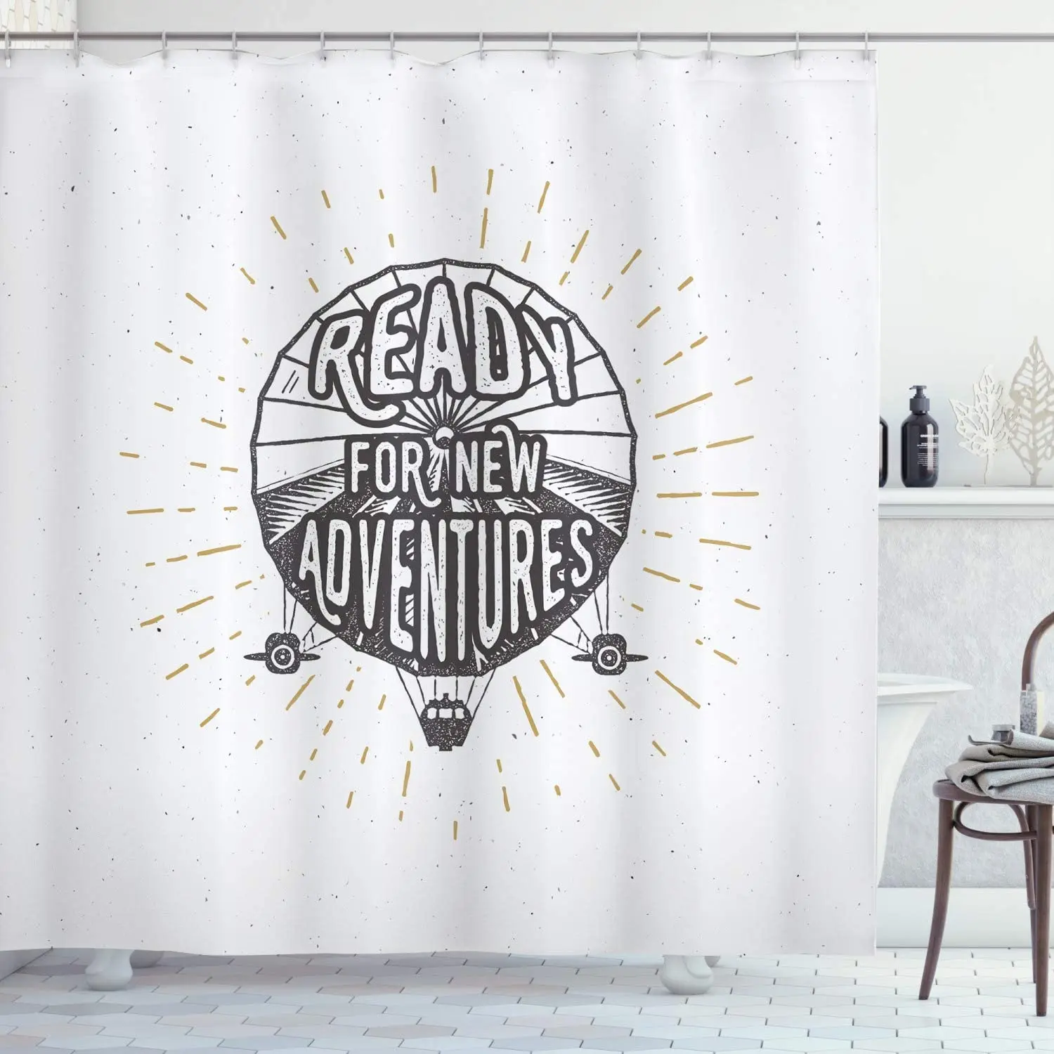 

Водонепроницаемая занавеска для душа, черно-белая занавеска с принтом экрана для ванной комнаты, подарок