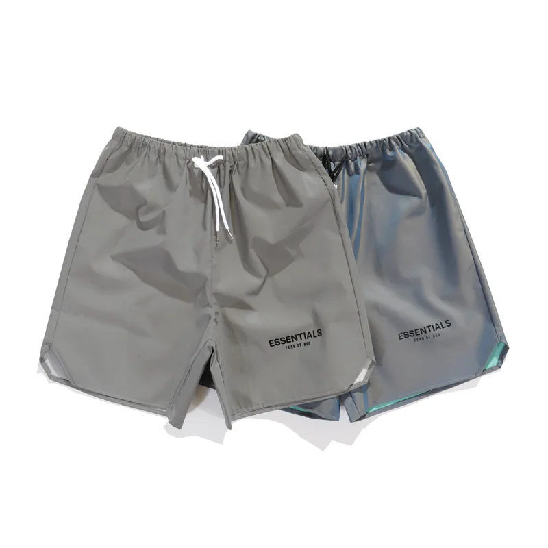 

European and American Fashion Brand Reflective Laser Colorful Shorts Summer Men and Women Couple Style streetwear pants
