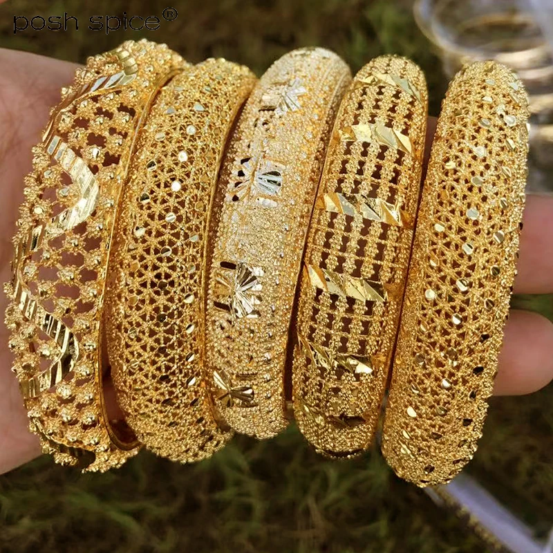 

Dubai Bangles for Women Middle East Gold Bangles Ethiopian Saudi Arabia Mesh Bracelets Wedding Jewelry African Gifts