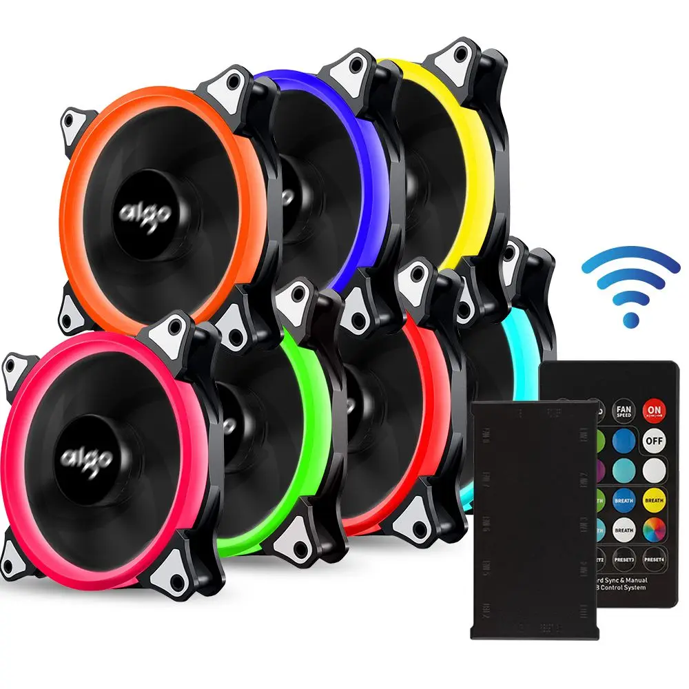 7 fan and controller Aigo 120 мм вентилятор PC чехол Вентилятор Кулер Регулируемый Aurora RGB Led компьютер Вентилятор охлаждения 12 в бесшумный вентилятор PC чехол вентилятор для компьютера - Цвет лезвия: 7 fan and controller