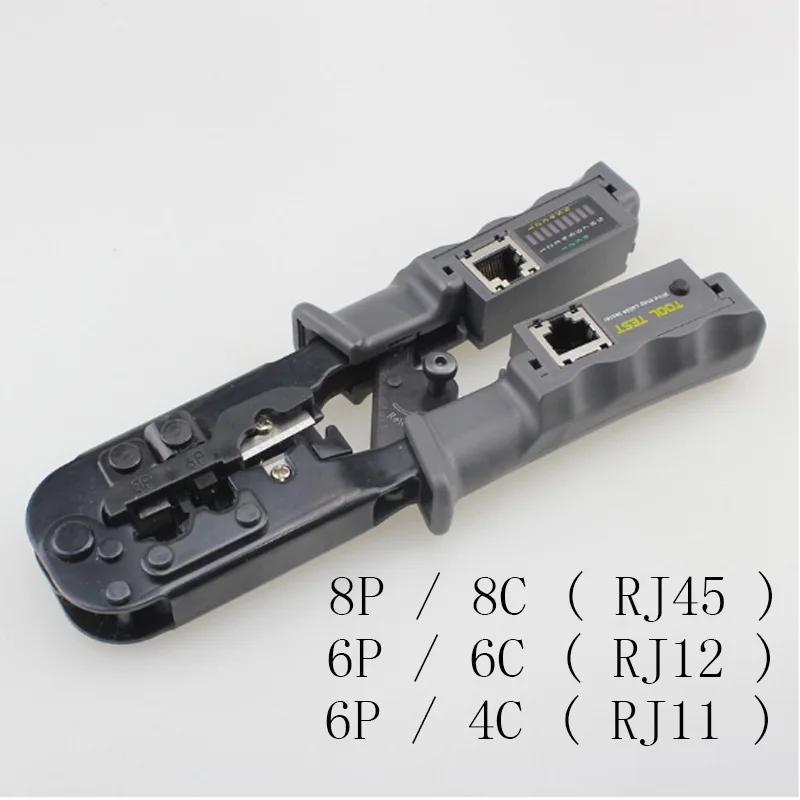Сетевой тест обжимной инструмент для UTP и STP кабелей RJ45 8P8C RJ12 RJ11