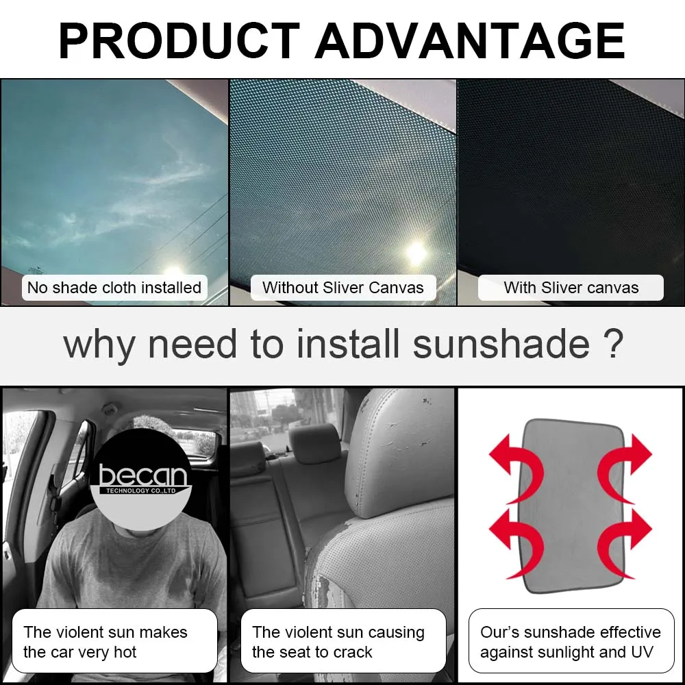 

Car Front Rear Sun Shade Mesh Overhead Roof Sunshade For Tesla Model Y 2020 Sun Visor Sunscreen UV Heat Insulation Accessories