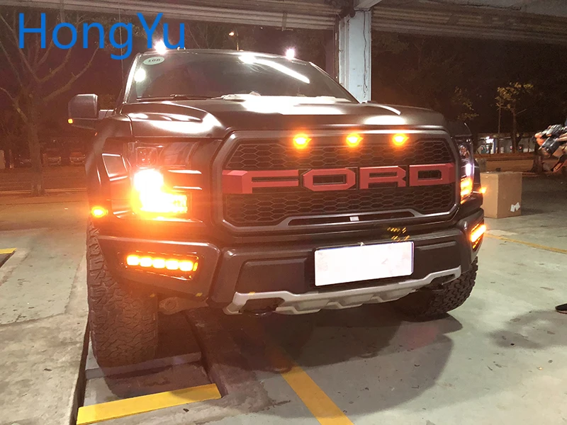 Мигающий светодиодный DRL Дневной светильник s для Ford Raptor SVT F150 2016 2017 2018 с желтым