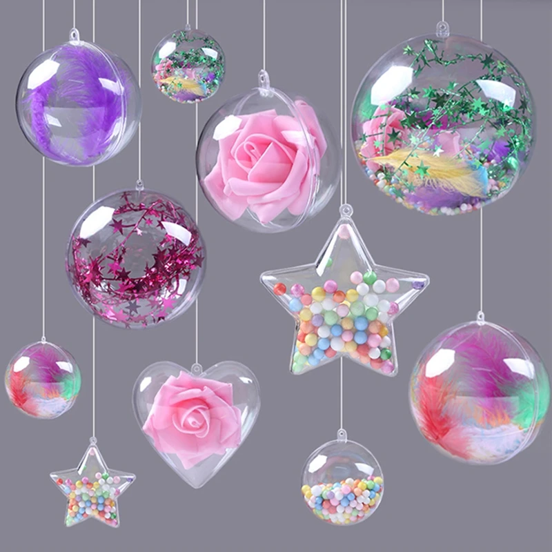 Прозрачные Рождественские шары орнамент пластиковый прозрачный висячий шар
