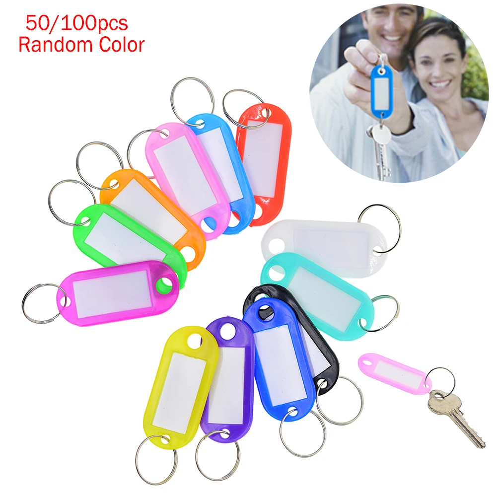 Цветные ярлыки для ключей разделенное кольцо брелок цветная пластиковая бирка