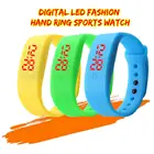 Часы наручные для мужчин и женщин, повседневные спортивные светодиодные электронные, с силиконовым ремешком, карамельные цвета, белые