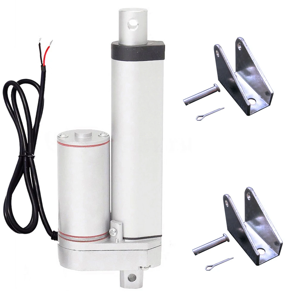 Набор 100 мм 4-дюймовый тактный линейный привод и кронштейны 1500N 330 фунт