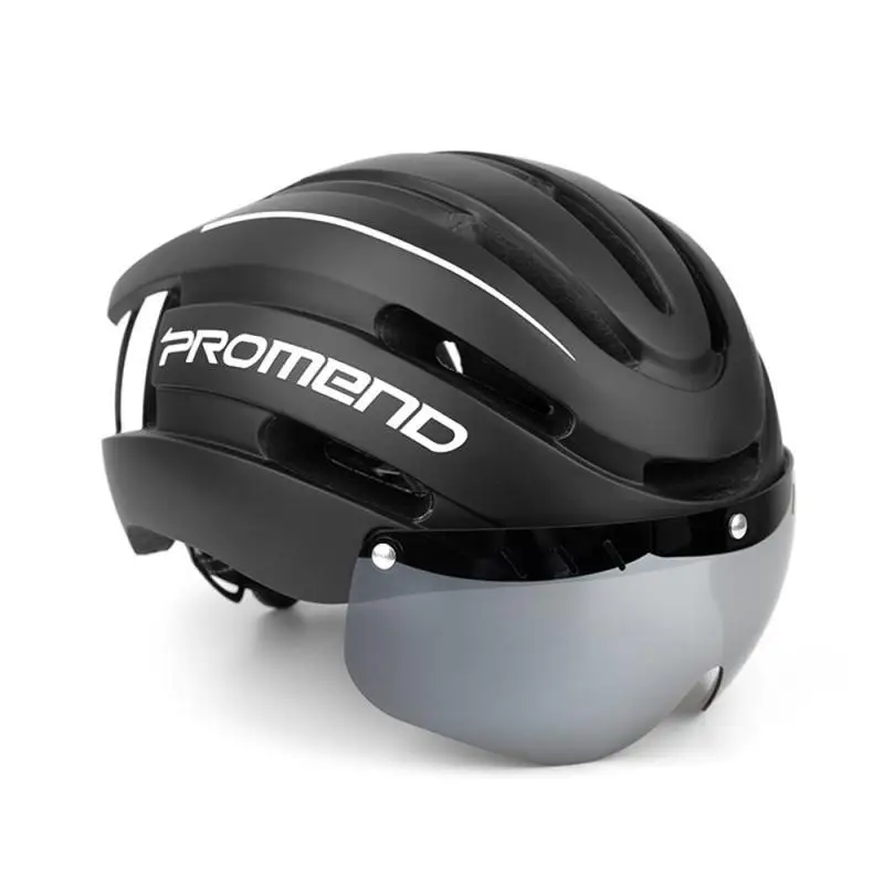 

Bicycle Helmets Integrated Molding with LED Warning Lights Adjustable Mountain Biking Equipment Anti-collision Cap WITH Goggles