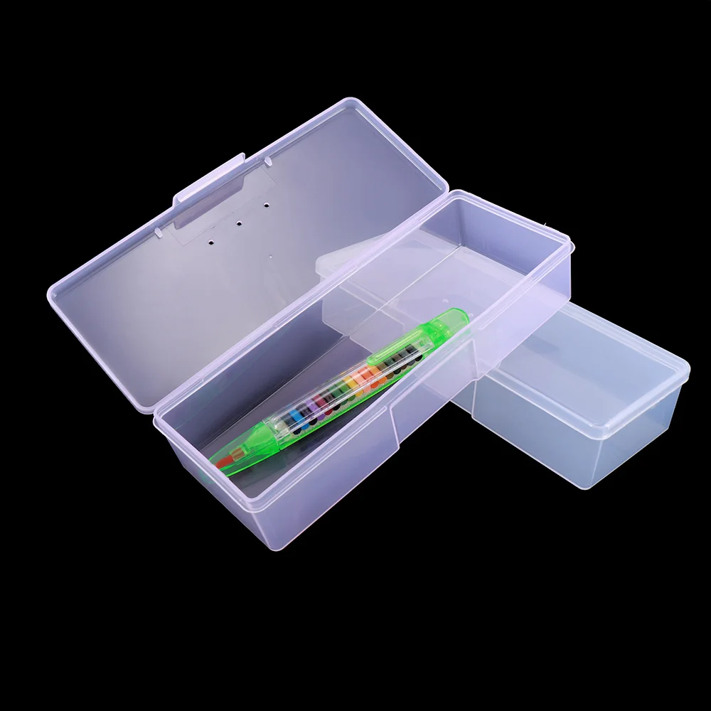 Nail Rectangular Tool Box Pen Storage Tattoo Manual Point Brush Polishing Sponge Buffer Container | Красота и здоровье