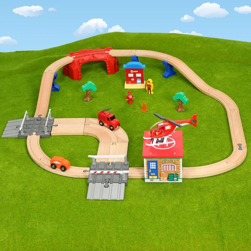

Деревянная игрушка трек поезд набор игрушечный поезд игрушка подходит для всех обычных треков деревянная железная дорога детские развиваю...