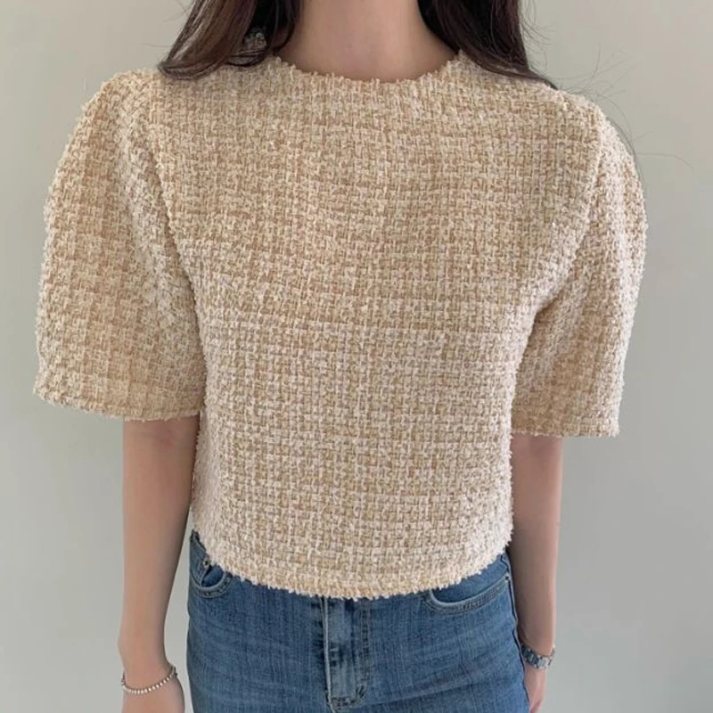 

Alien Kitty 2021 New Summer Female Solid Sleeves Belt Office Lady Square Collarr Blouse Fashion All-Match Puff Sleeve Sweet