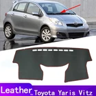 Кожаный нескользящий чехол для приборной панели, коврик от солнца для Toyota Yaris Vitz XP90 2006  2011 90