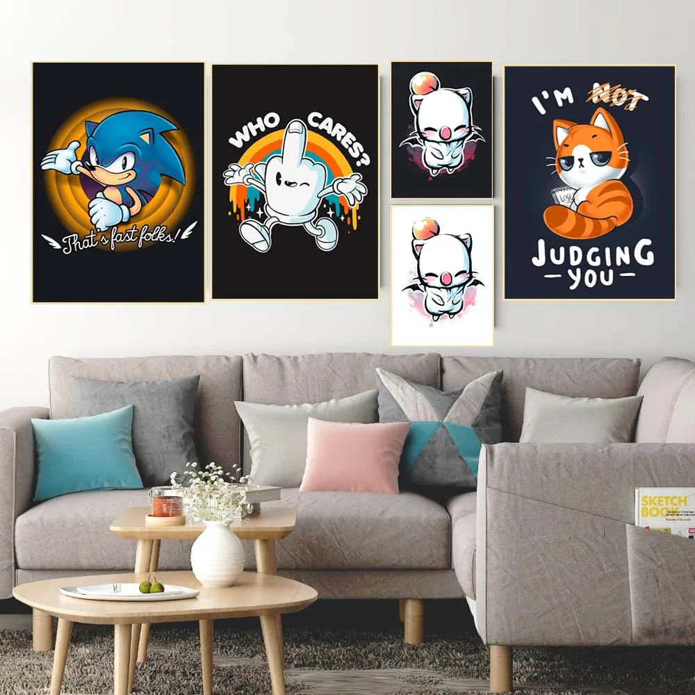 

Мультяшный милый кот Холст Плакаты животные холст картины и принты на стену искусство картина для детской комнаты настенный Декор