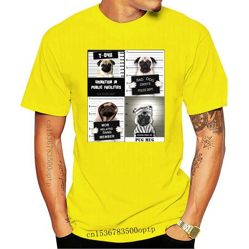 

Футболка мужская хлопковая с коротким рукавом, забавная рубашка с принтом персонажа мультфильма мопса, чигстера, виновной собаки, подарок н...