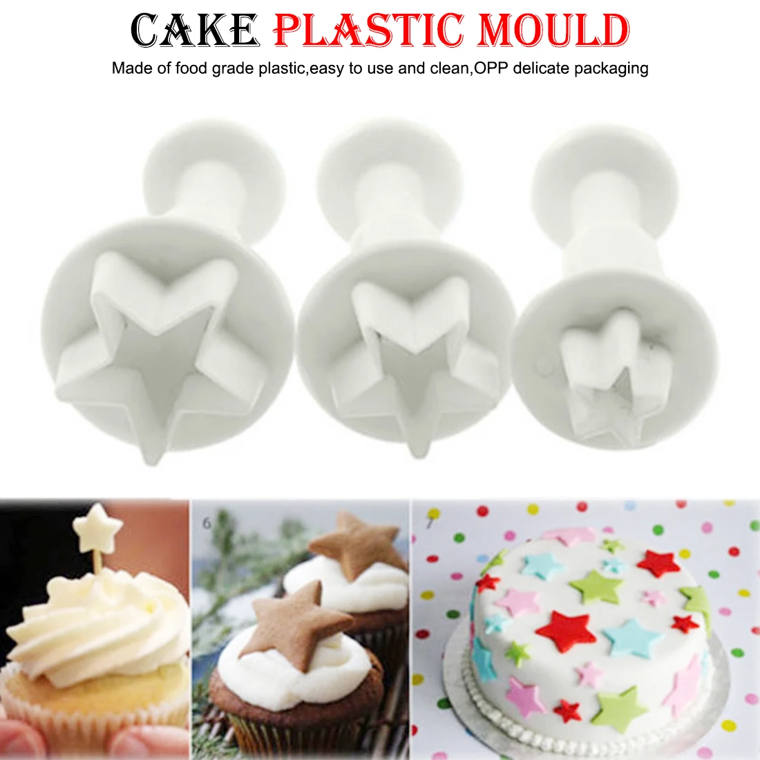 DIY Инструменты для выпечки 3 шт. пластиковые сердца звезды рождественские листья