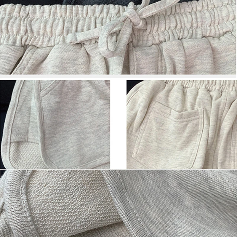 

Women Shorts Solid High Waist Summer Running Short Trousers Korean Style Ulzzang Student All-match Lace-up Stretchy Slim Outwear