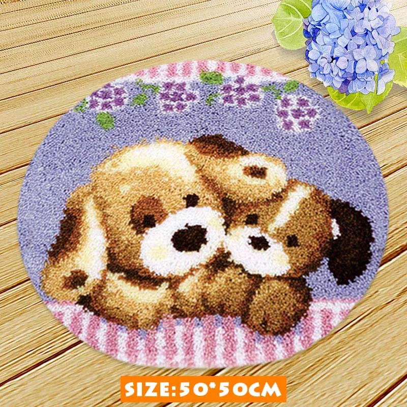 ZD057 Кошка Собака защелка крюк Kussen Bloem комплект Almofadas Smyrna Knooppakket Klink Haak Kleed Bloemen наборы Diy рукоделие коврик вышивка 3D - Цвет: ZD057