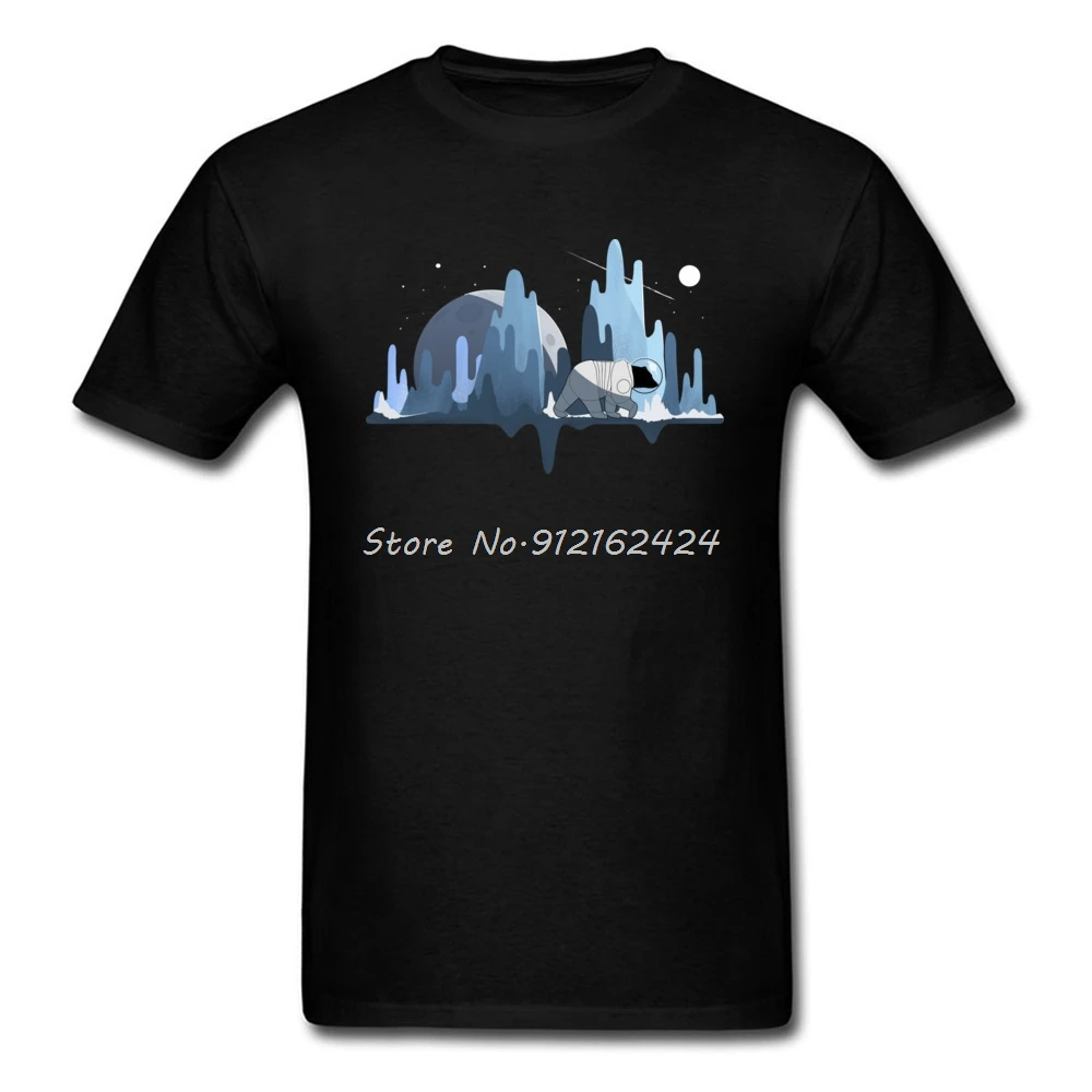 

Newest T-Shirt 100% Cotton Fabric Slim Fit Fashion Crew Neck Tee Shirt SpaceX Bear Astronaut Planet Glacier Walk Men Tshirt
