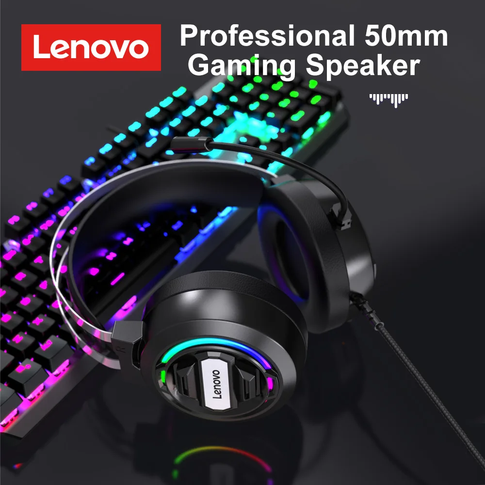 

LENOVO H401 Wired Gaming Headset Noise Reduction Headphone With Cool Light Effect