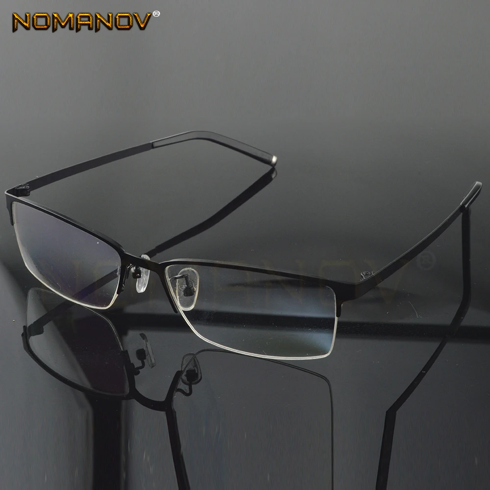 

Custom Made Optical Prescription Glasses Photochromic Classic Large Titanium Alloy Half-rim Frame Myopia Short Sight Reading