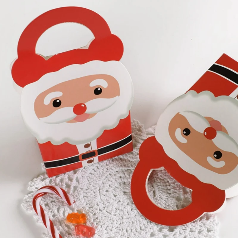 New High Quality 10pcs Christmas Ornaments Paper Gift Box Santa Claus Candy Bag Cookies Decoration Cute | Дом и сад