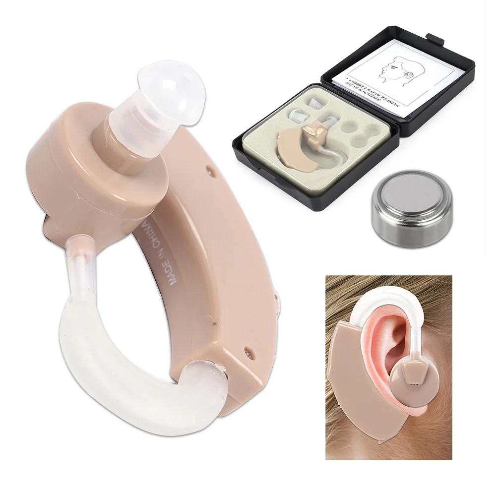 

Регулируемый мини-слуховой аппарат за ухом, усилитель звука уха, тональные слуховые аппараты, портативный усилитель слуха для глухих пожил...