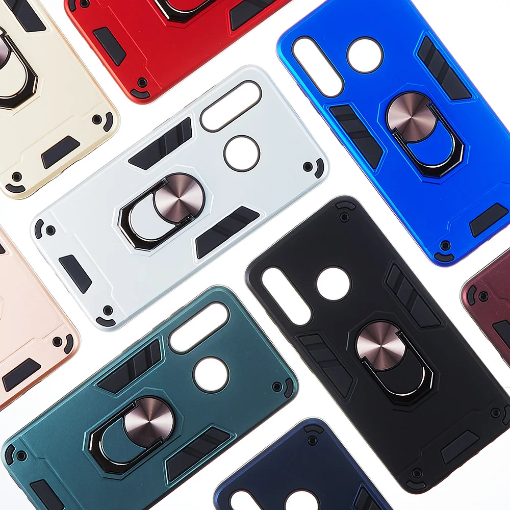 

Hybrid Armor 2 in 1 TPU+PC Phone Case For Samsung Galaxy A60 M40 Car Ring