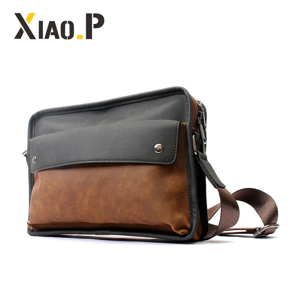 Модные стильные мужские сумки мессенджеры винтажная сумка из искусственной кожи