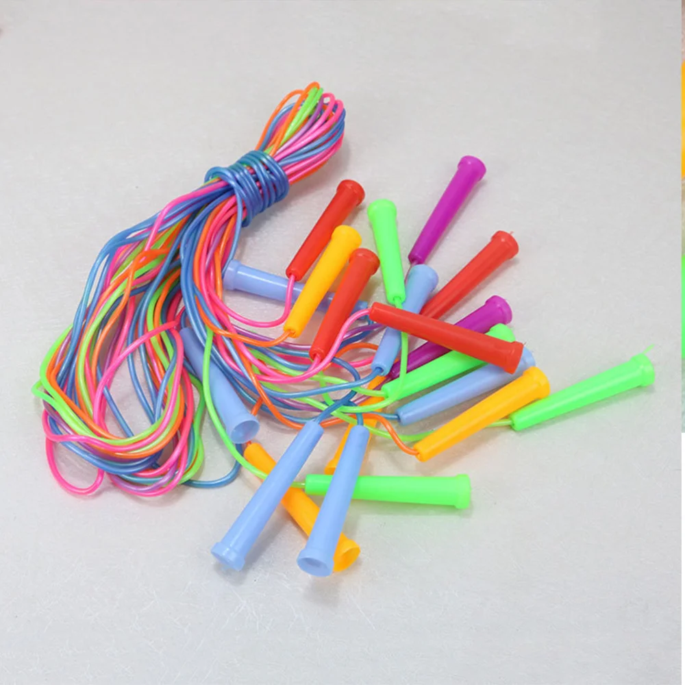 

10PCS PVC Jumping Ropes Handle Skipping Ropes Portable Fitness Ropes Sports Supplies for Home Kids Playing (Random Color
