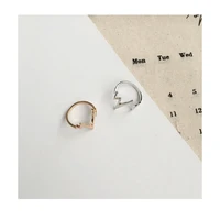 korean version of simple curved lightning ring couple style ecg ring ring tail ring
