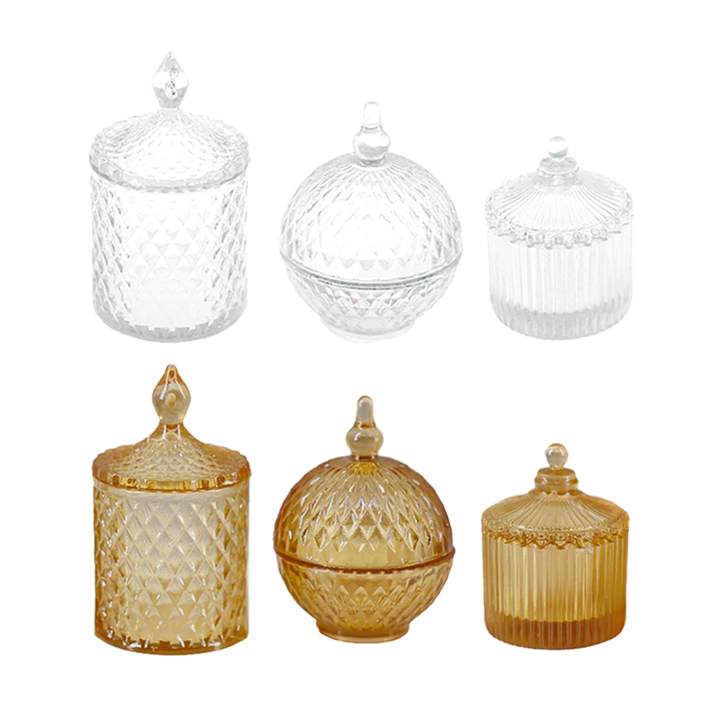 

6Pcs 1:6 Scale Dollhouse Miniature Candy Bottle Model Kitchen Room Scenery